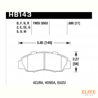 Колодки тормозные HB143B.680 HAWK Street 5.0 передние HONDA